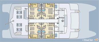 Cormorant Galapagos Yacht Upper Deck Plan